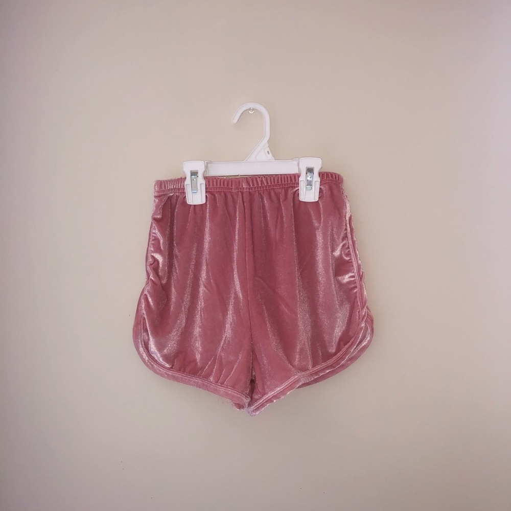 Pink Velvet Shorts